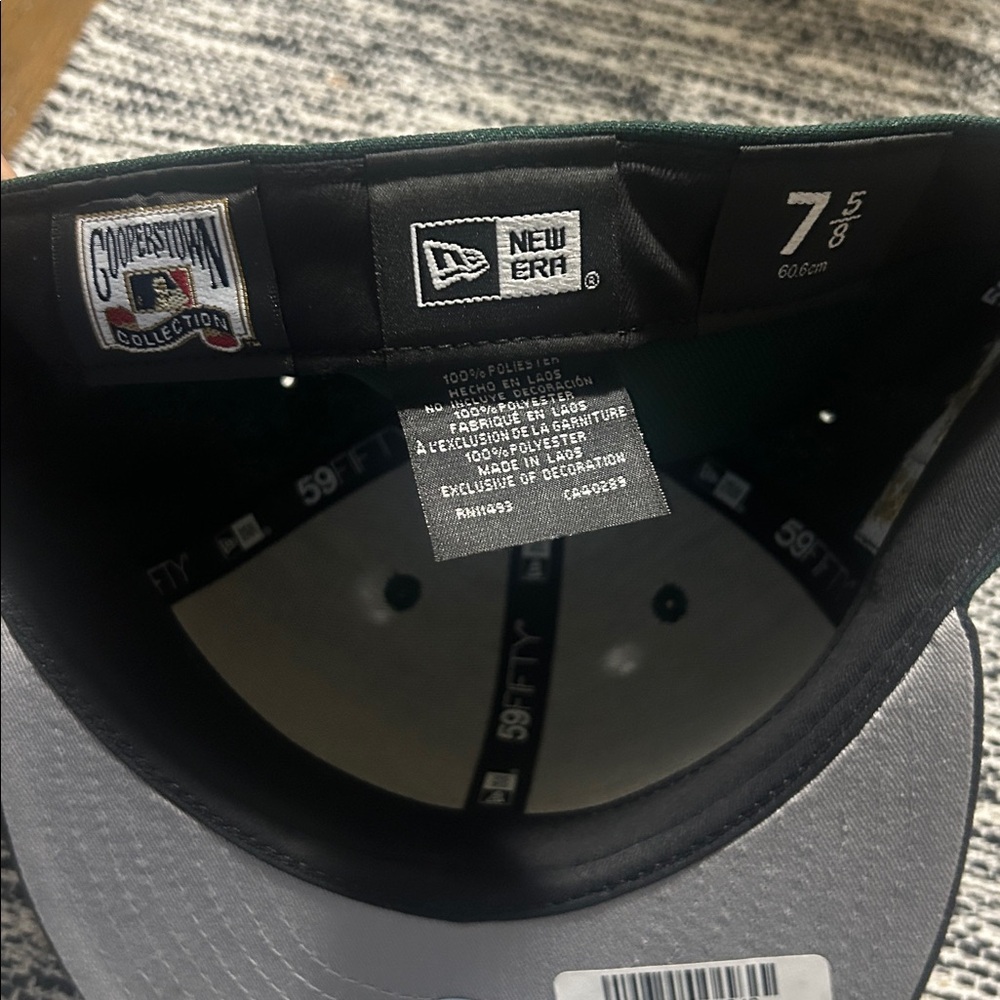 New Era 59fifty 7 5/8 green & black 2000 inaugural season fitted hat, like new - Picture 7 of 8